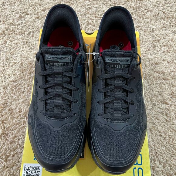 Skechers Men’s Slip-ins Max Cushioning Elite Slip Resistant Work Shoes, Size 9 - Picture 8 of 16